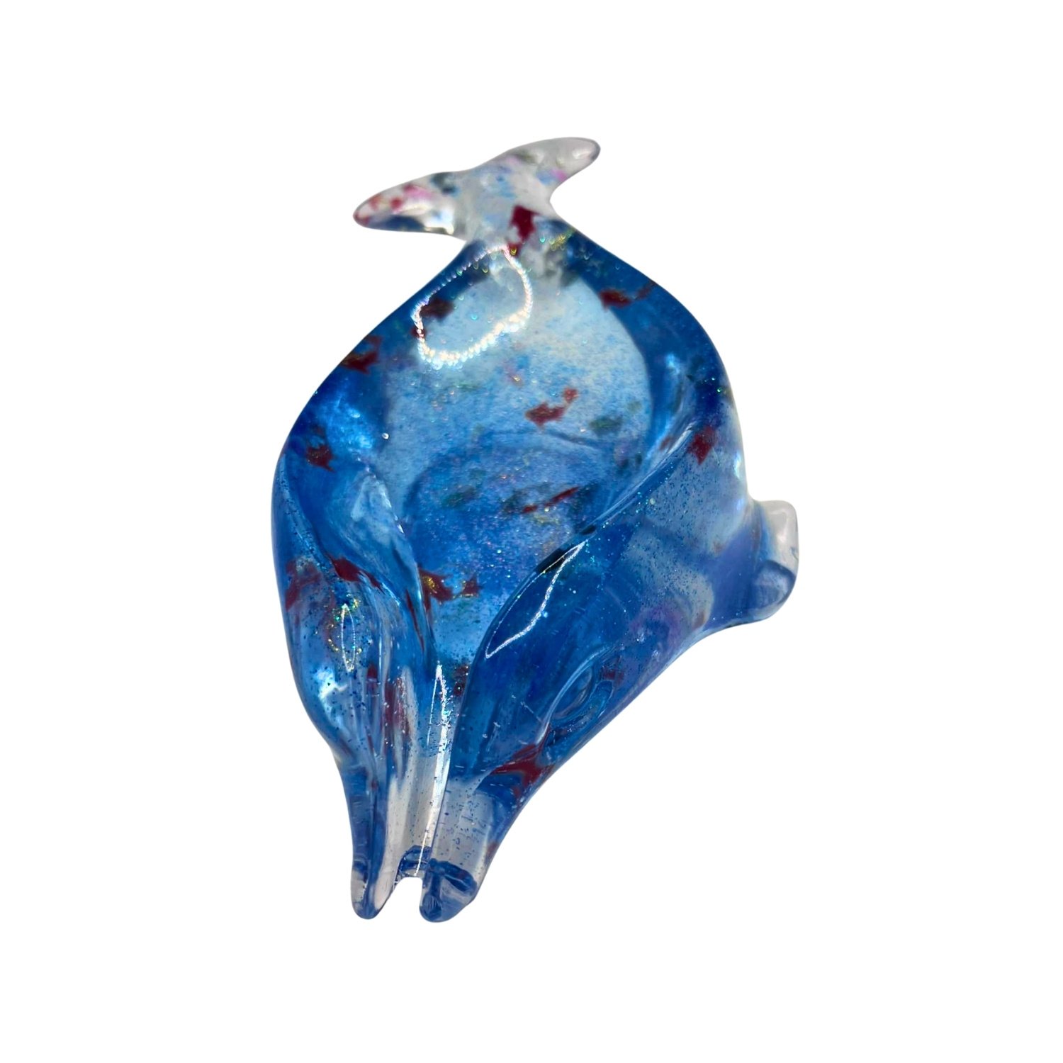 Blue Resin Dolphin Trinket Bowl Decorative Dish Floozy Couture Handmade Arts and Crafts (2)