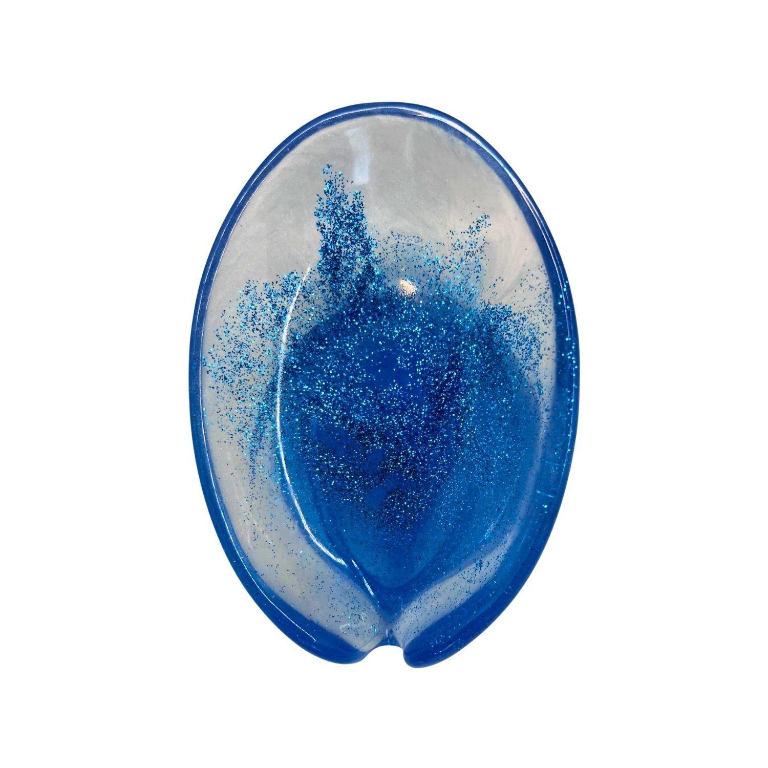 Blue Resin Trinket Bowl Modern Decorative Dish Floozy Couture Handmade Arts and Crafts (2)