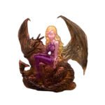 Enchanted Dragon Rider Fantasy Figurine Purple Warrior Woman Floozy Couture Handmade Arts and Crafts