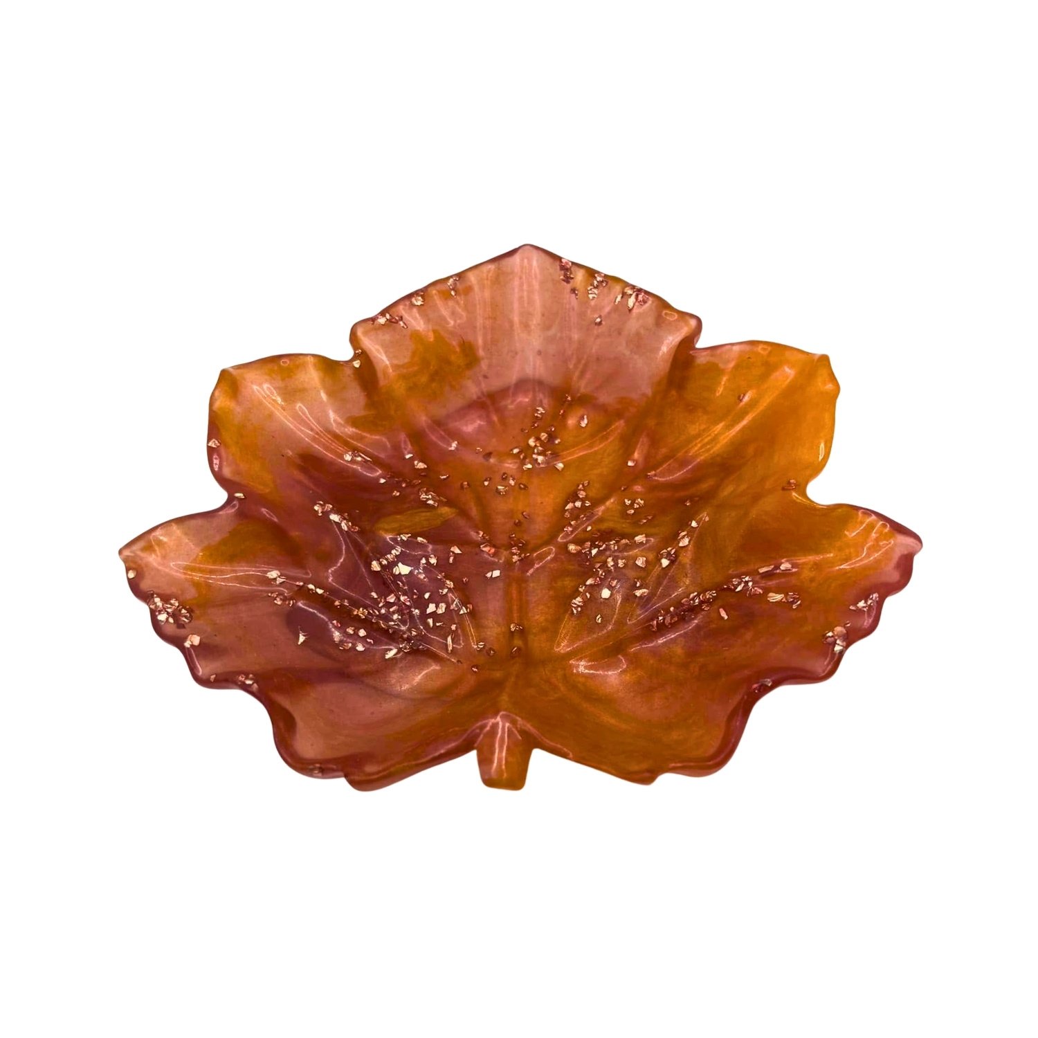 Amber Resin Maple Leaf Decorative Dish Autumn Bowl Floozy Couture Handmade Arts and Crafts (2)